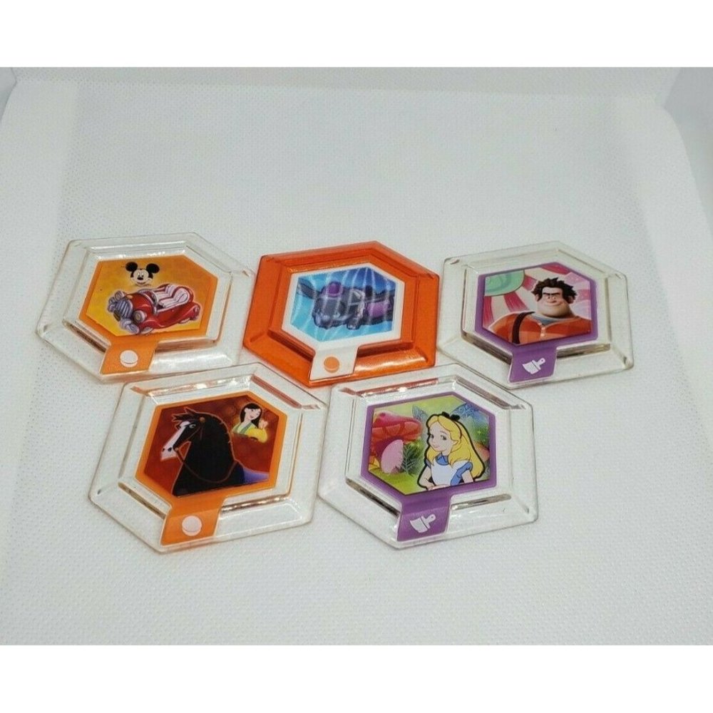 Lot of 6 Pre-Owned Disney Infinity Power Discs - Dumbo, Alice In Wonderland Etc.